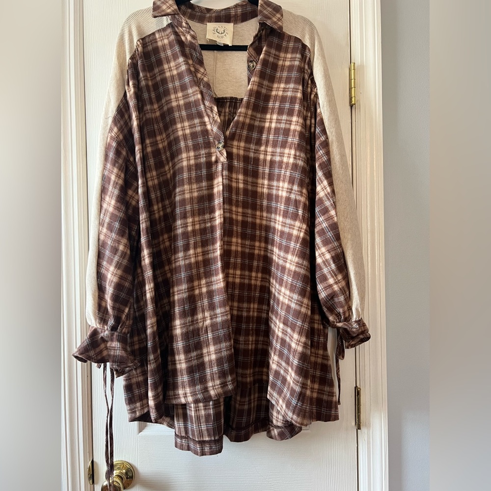 fantastic fawn plaid tunic